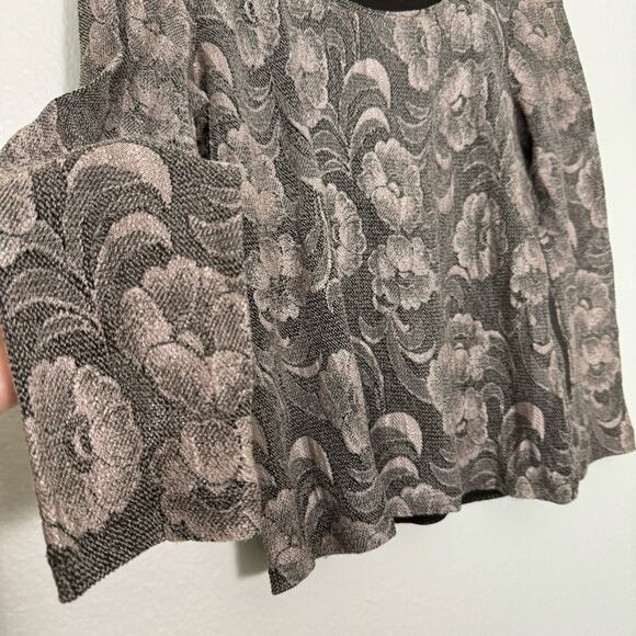 Vintage Jones New York Womens Brown Mesh Blouse Scoop Neck Longsleeve Size Small - Picture 3 of 8